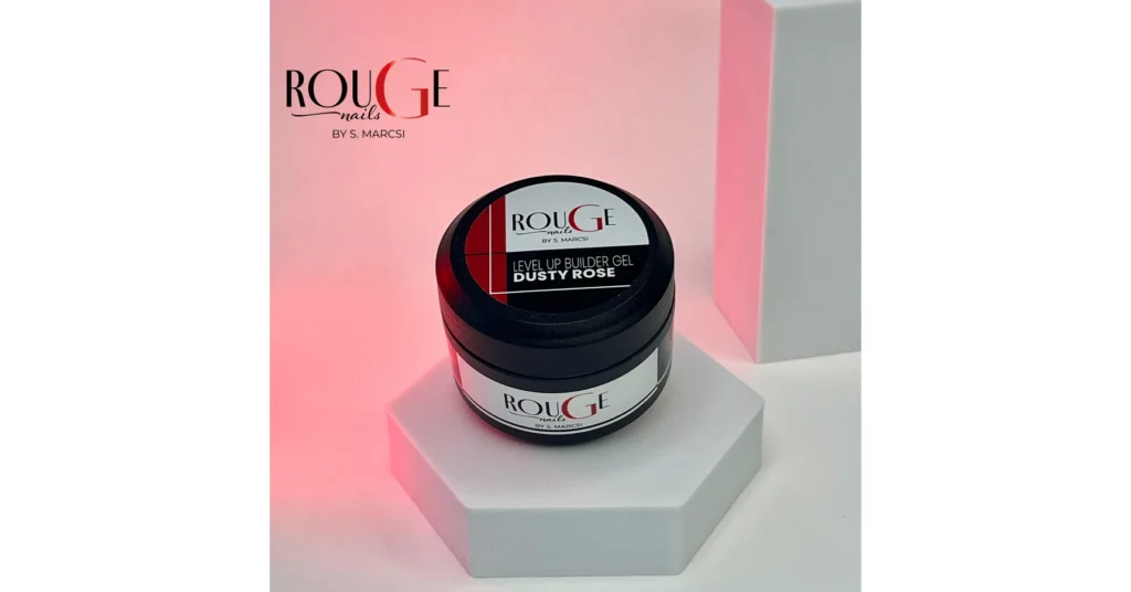 Rouge Nails Level Up Builder Gel Dusty Rose soft pink builder gel for extensions, infills, natural nail strengthening and romantic salon sets.