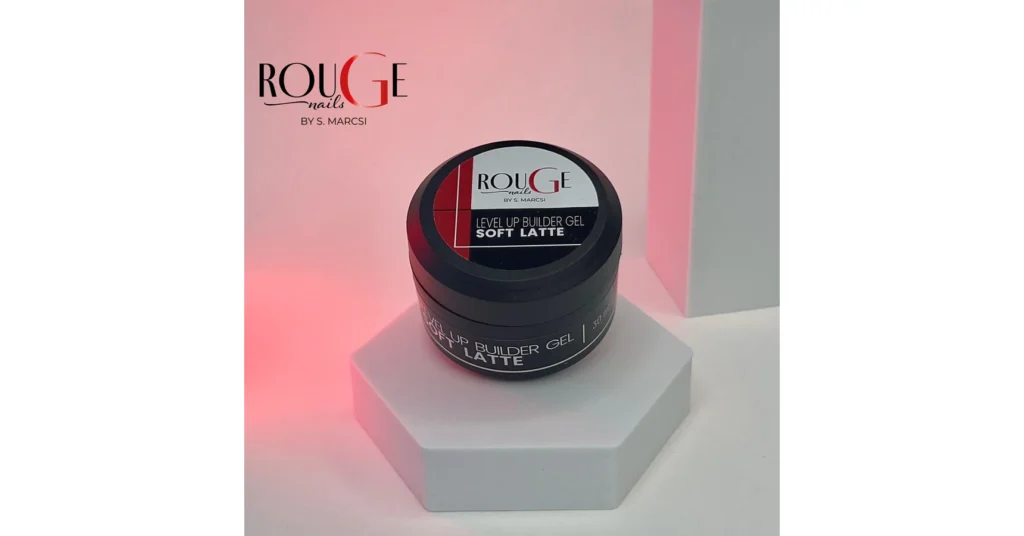 Rouge Nails Level Up Builder Gel Soft Latte 30 ml delicate off-white builder gel for extensions, infills, natural nail strengthening and bridal salon sets.